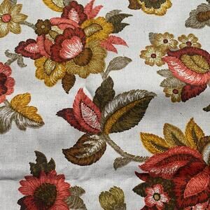 Vintage Waverly Linen Fabric Tidewater Centreville Autumn Florals Upholstery